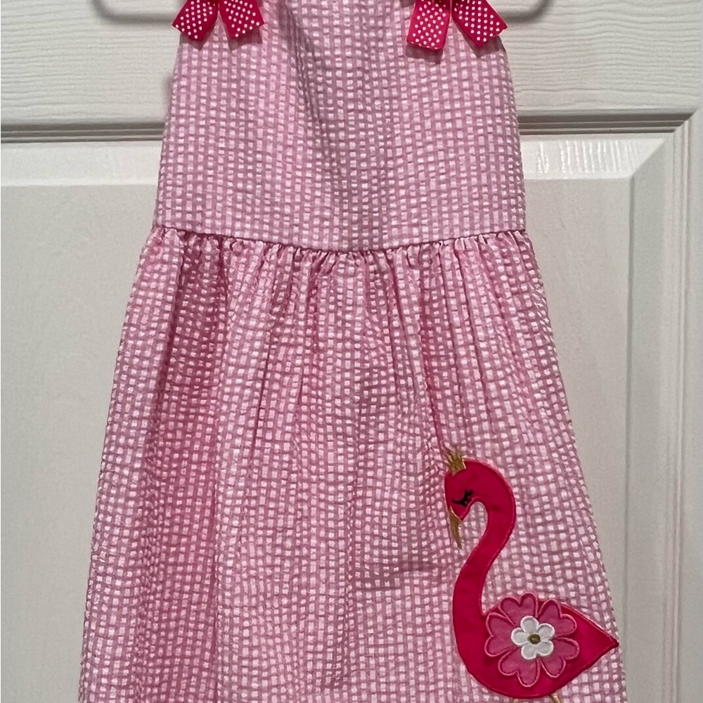 Pink Gingham Flamingo Dress